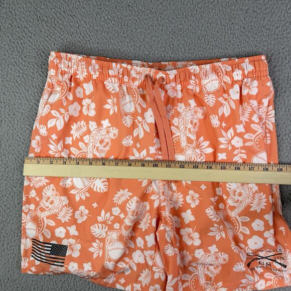 Grunt Style Men's Large Swim Trunks Tropical Death Orange White 7" Inseam Liner - Picture 10 of 14